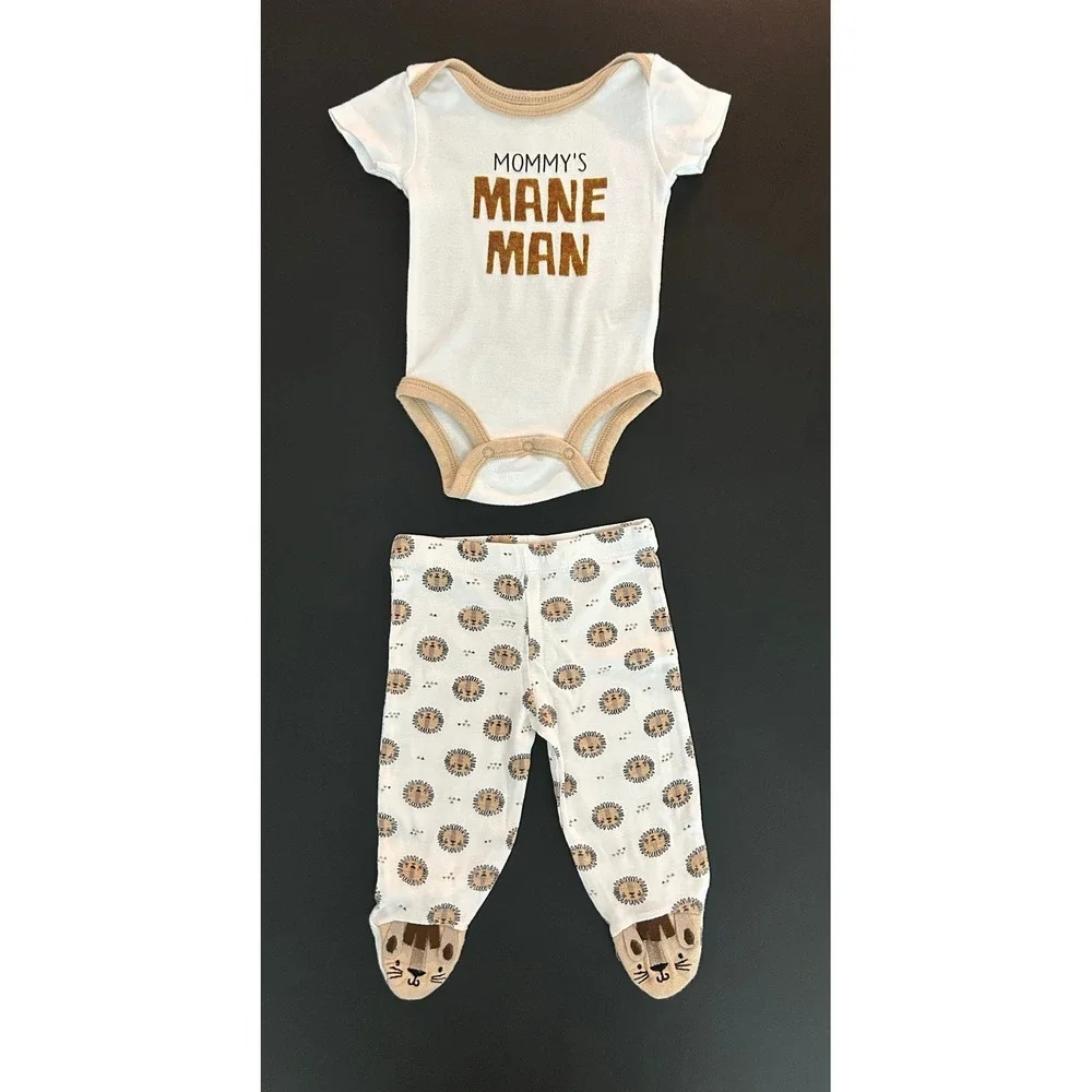 Koala Baby Mommy's Mane Man Lion Bodysuit and Footed Pants Set 0-3M 1345